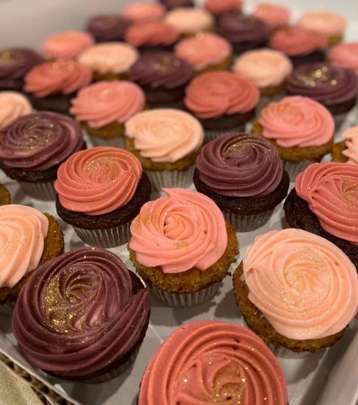 Maroon & Pink Cupcakes