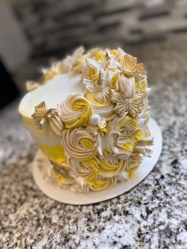 Gold Butterfly Cake